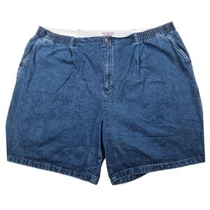 Boca Classics Denim Shorts Mens 48 Blue Jean Cotton Pleated Elastic Waist Casual